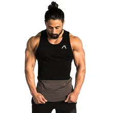 Для мужчин кроссовки жилеты, безрукавки Спортзал Фитнес Бодибилдинг хлопковая майка Мужской тренировочного майка для тренировок на бретельках