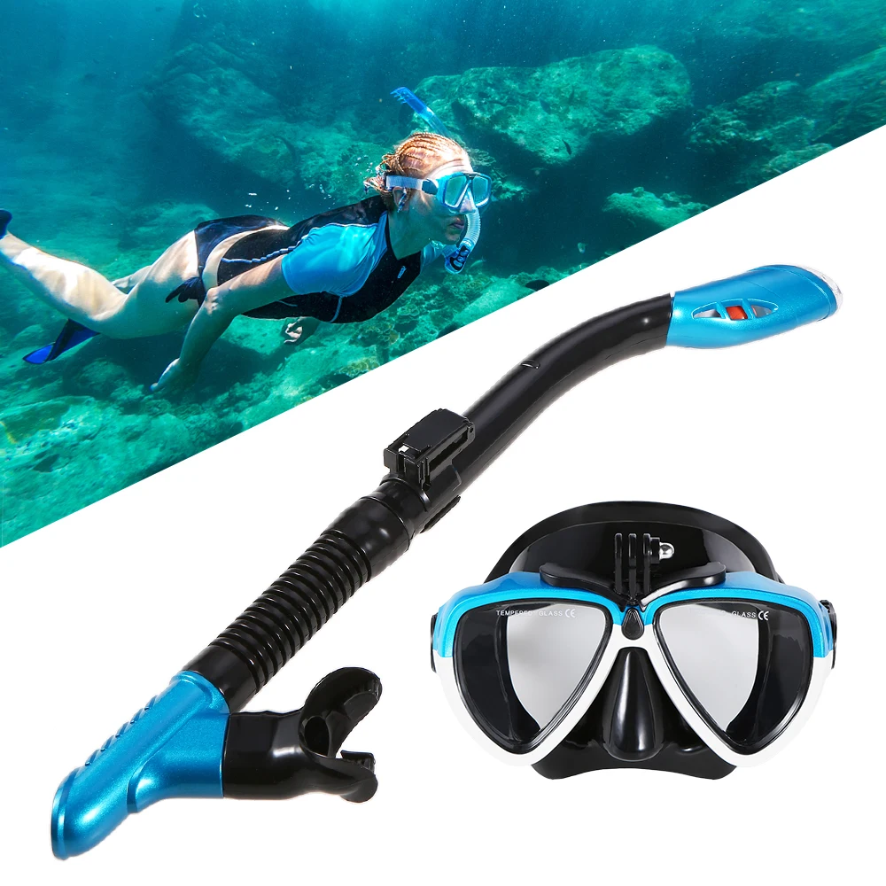 

Lixada Anti-fog Snorkeling Mask Snorkel Tube Set Swimming Diving Goggles Snorkeling Goggles with Easy Breath Dry Snorkel Tube