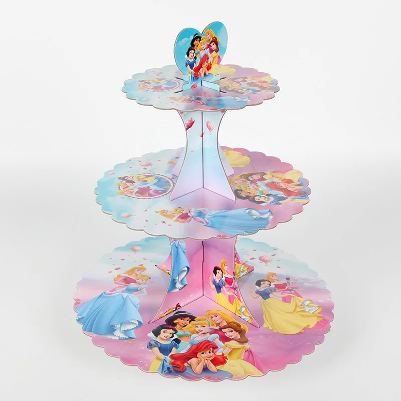 Принцесса Тема дети с днем рождения украшения набор посуды вечерние принадлежности Свадебные События предметы для вечеринки, сувениры - Цвет: cake stand 1set