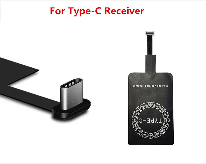

RsFow Universal Qi Wireless Charger Receiver for iPhone Adapter Receptor Receiver Pad Coil Android Phone Micro USB and Type C