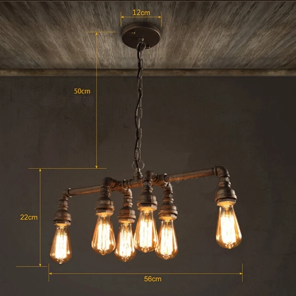 

Edison Retro Loft Style Vintage Industrial Pendant Light Lamp Metal Water PipeLuminaire Lampara Colgantes