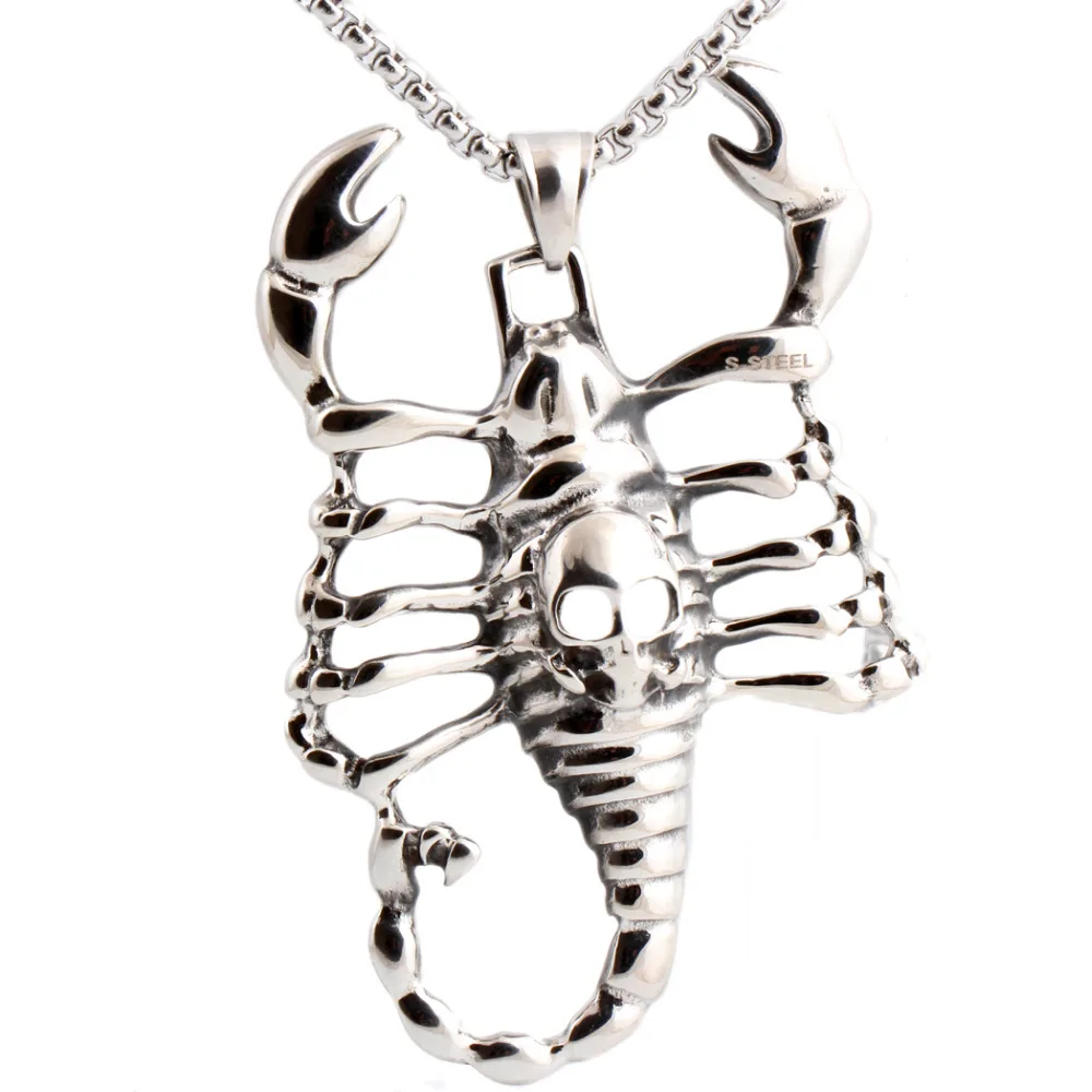 

Stainless Steel Punk Scorpion Pendant Necklace Anti Allergy Jewelry Zodiac Scorpio Necklace Gift for Men