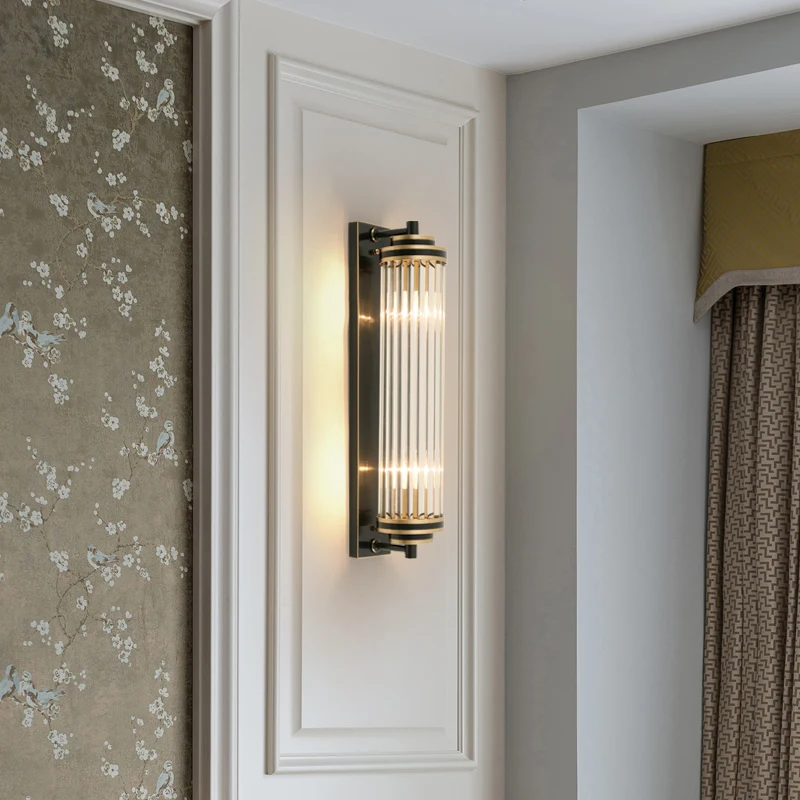 110 220V Vintage Outdoor Brass Wall Lamp Modern Bedroom led Lamp