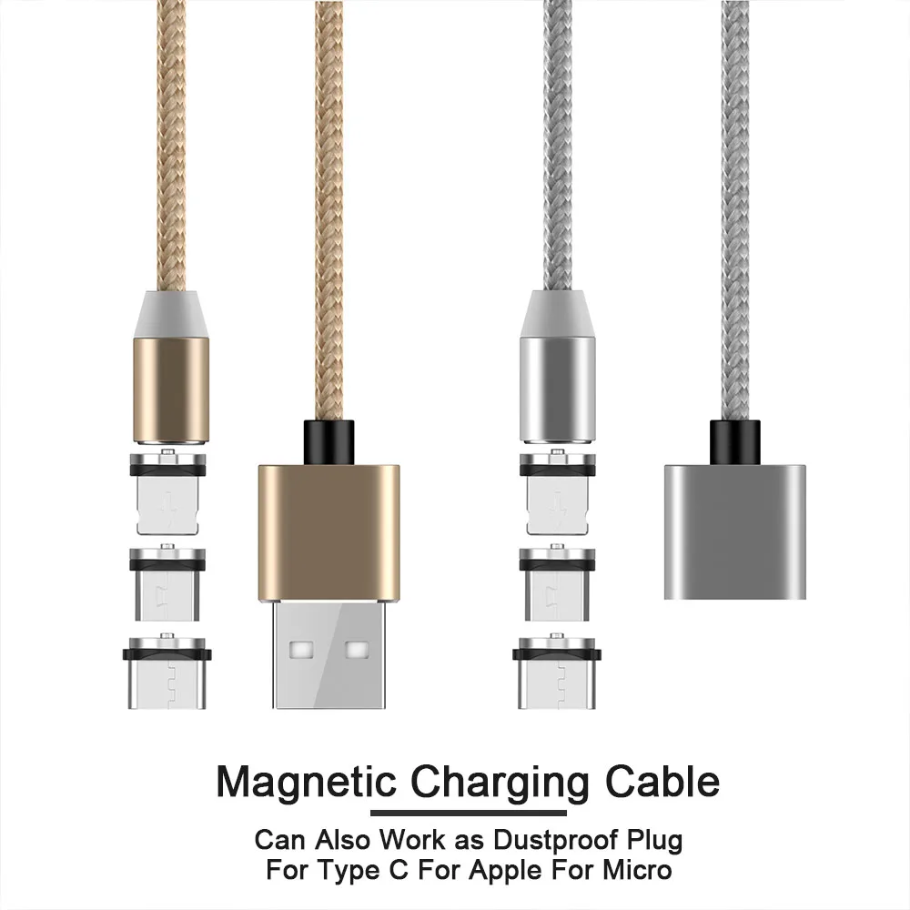 3 в 1 Магнитный зарядный кабель Lighting type C Micro USB для IPhone X 7 8 XS huawei Xiaomi светодиодный