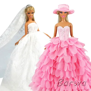 Hot Sale Fashion Doll accessories Kids Toys Wedding Evening Princess Party Dolls Clothes Dress For Barbie Dressing Game DIY Gift accessories new 11 5 12 doll clothes long tail evening party wedding party lace dress gift present for barbie outfit costumes