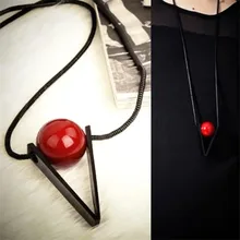 Ahmed ювелирное изделие, хорошее модное геометрическое Макси ожерелье с красным шариком для женщин, новинка, массивные ожерелья и подвески для женщин, новинка N249