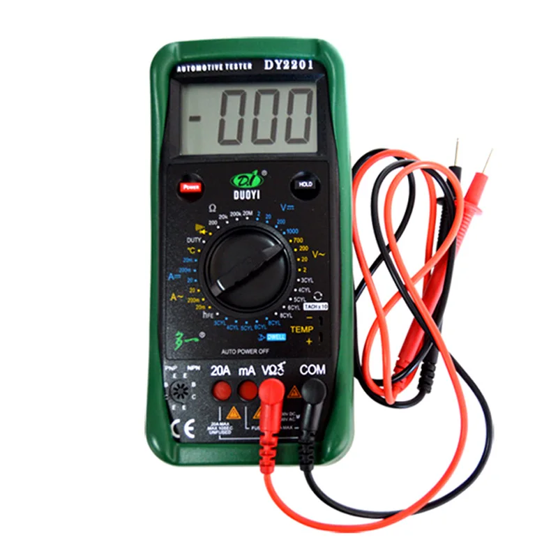 

EVERPOWER DY2201 Car Digital Tester multimeter 500-10000 RPM Dwell Angle temperature meter Multimeter