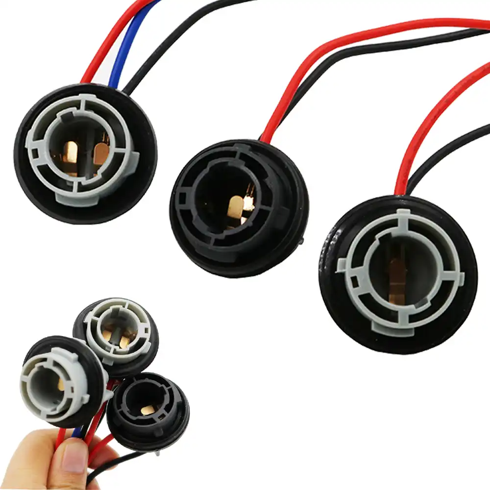 5pcs Universal 1157 BAY15D LED Light Lamp Bulb Socket Holder With Wire Connector