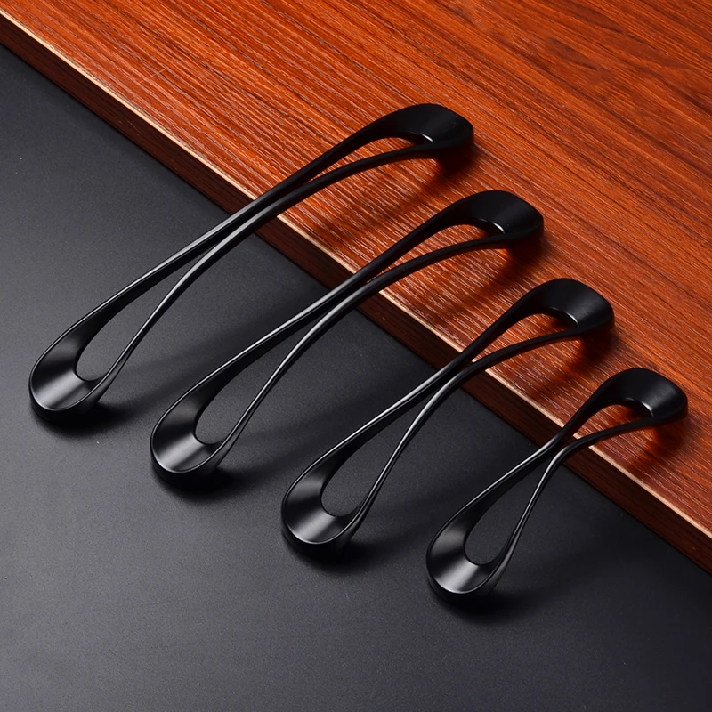 1 шт. цинковый сплав простой черный дверные ручки двери нержавеющей стали мебель