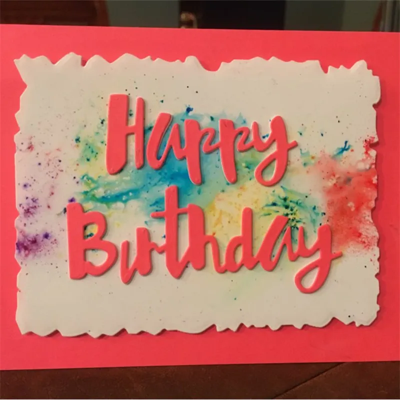 Online Shop Metal Cutting Dies Round Die Cut Happy Birthday Words Frame Background Craft Dies For Card Making Scrapbooking Aliexpress Mobile