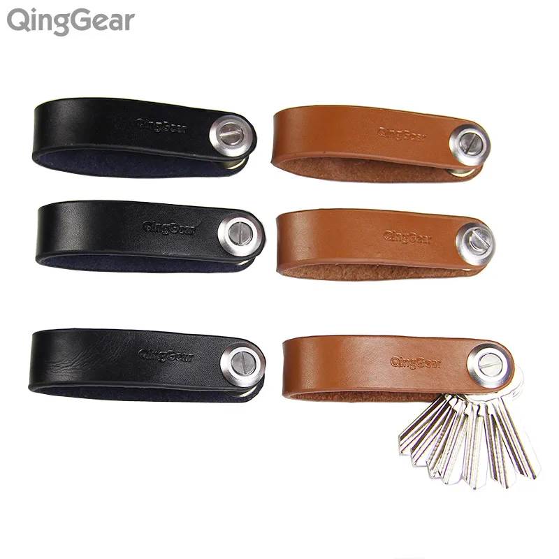 6 шт./лот QingGear кожаный держатель для автомобильных ключей Edc зажим дверного ключа