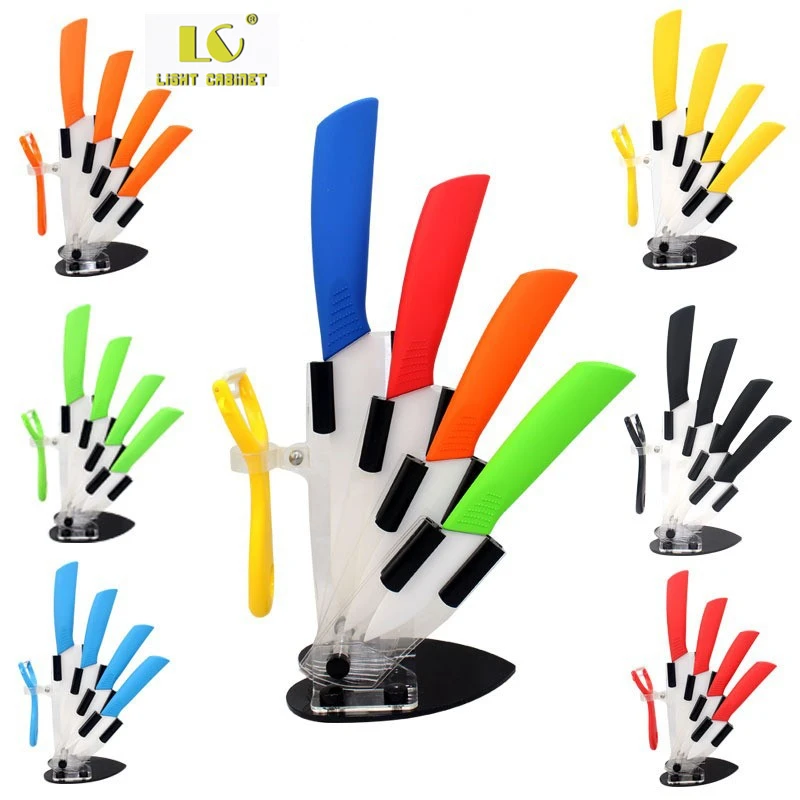 LC 2016 seen as on TV fashion colorful kitchen ceramic knife 3 "4 "5 "6" kniveswith optional