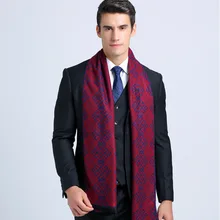 Winter Chic Brand Men Business Scarf Cotton Tartan Jacquard Scarfs Geometric Casual Gryffindor Scarf YJWD337