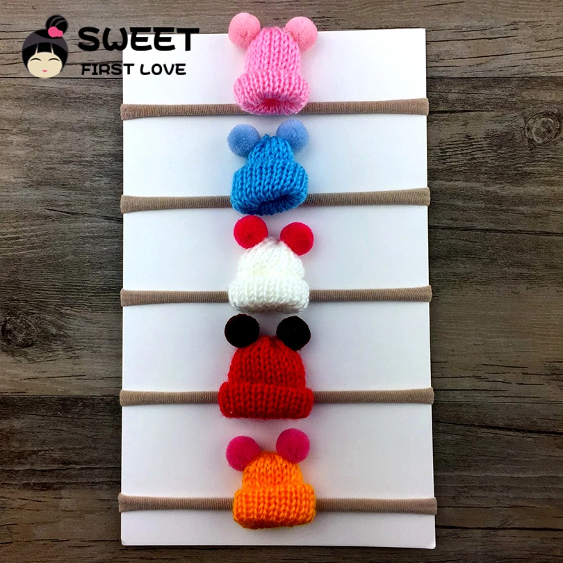 

10Pcs/Lot Sweet Girls Headbands Cartoon Hat kids Hair Band Fashion Design Hair Elastic Band Hair Accessories headwear