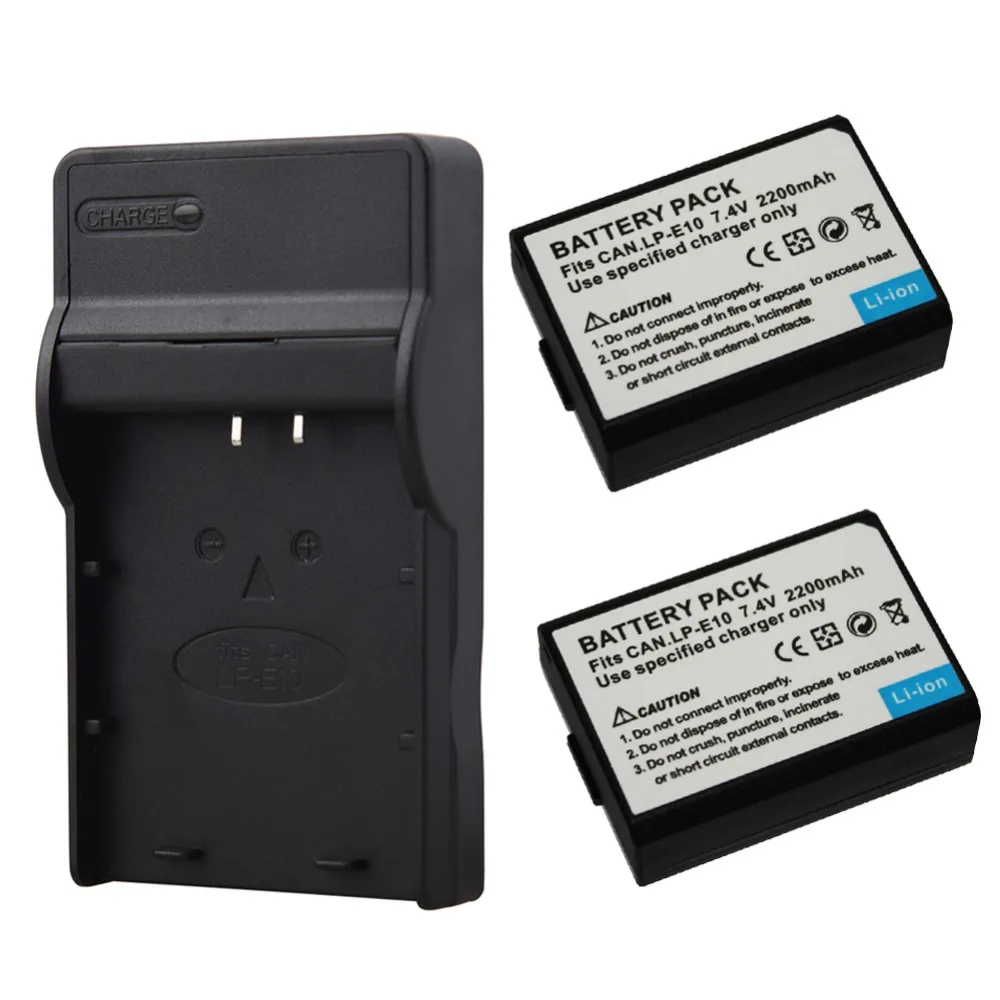 

2x 2200mAh LP-E10 LP E10 LPE10 Digital Camera Battery + USB Charger For Canon 1100D 1200D 1300D Rebel T3 T5 KISS X50 X70