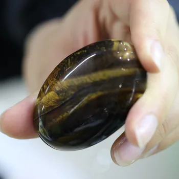 

1Pcs Natural Tiger Eye Crystal gemstone reiki healing chakra crystal freeform polished palm stone wholesale