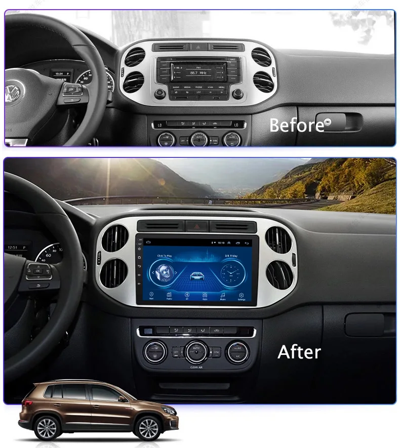

Super Slim Touch Screen Android 8.1 radio GPS Navigation for tiguan 2010 2011 2018 tablets Stereo Wifi Multimedia USB Bluetooth