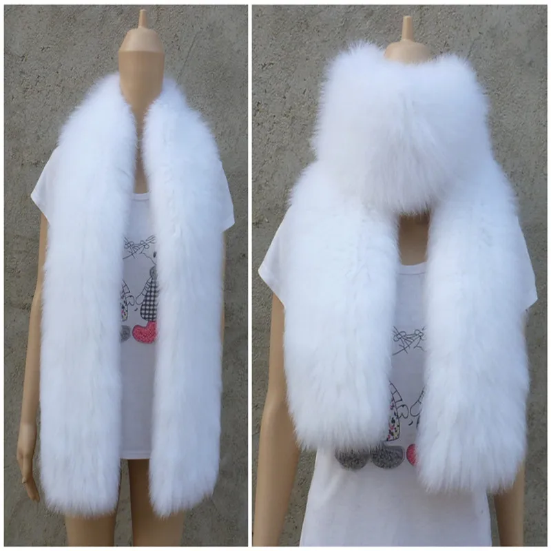 

New lady natural white Fox fur scarf fur muffler scarf set women's winter rabbit fur mink hair cashmere shawl new arrival