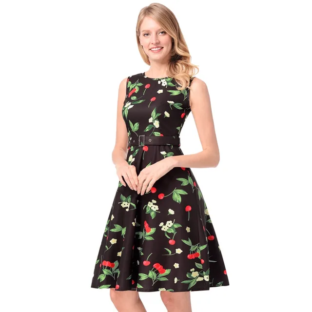 sell limitstock brand cherry printed retro dress plus size pinup rockabilly dress plus size
