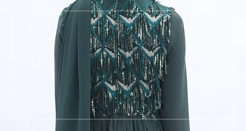 Мусульманское платье с блестками Eid abaya хиджаб с бахромой формальный шифоновый кафтан кимоно халат Оман Ближний Восток Рамадан Исламская