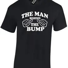 Мужская футболка с надписью THE MAN BEHIND BUMP Забавный новый подарок