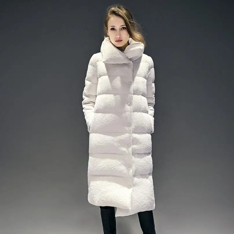 Women Down coat 2018 New Winter Jacket fashion Large Lapel Long Design Women's Down Coat Female S-2XL r409 Women Down coat 2018 New Winter Jacket fashion Large Lapel Long Design Women's Down Coat Female S-2XL r409