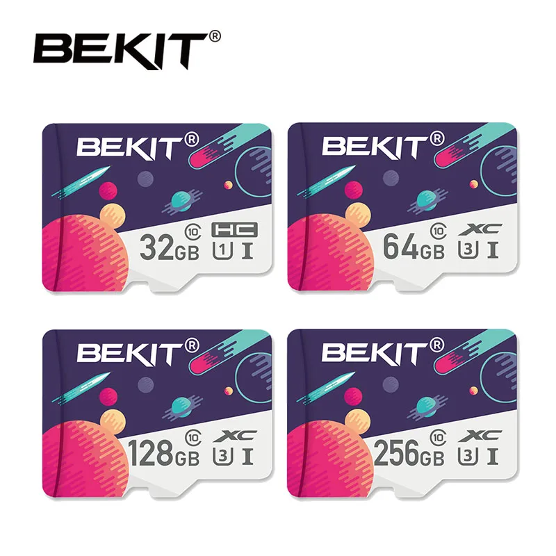 Bekit карта micro sd 32 Гб 64 Гб 128 ГБ 256 ГБ 16 ГБ 8 ГБ карта памяти micro sd карта SDXC SDHC класс 10 флэш-накопитель для камеры смартфона