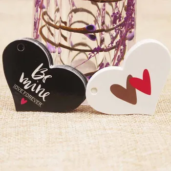 

Zerong Jewelry black paper married wedding card tag heart design gift hang tag products wrapping supplies candy label tag 500pc