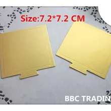 Размеры 7,2*7,2 см мусс торт доска квадратная форма для выпечки золото торт Базовая плата формы для выпечки инструмент торт 100 шт./лот
