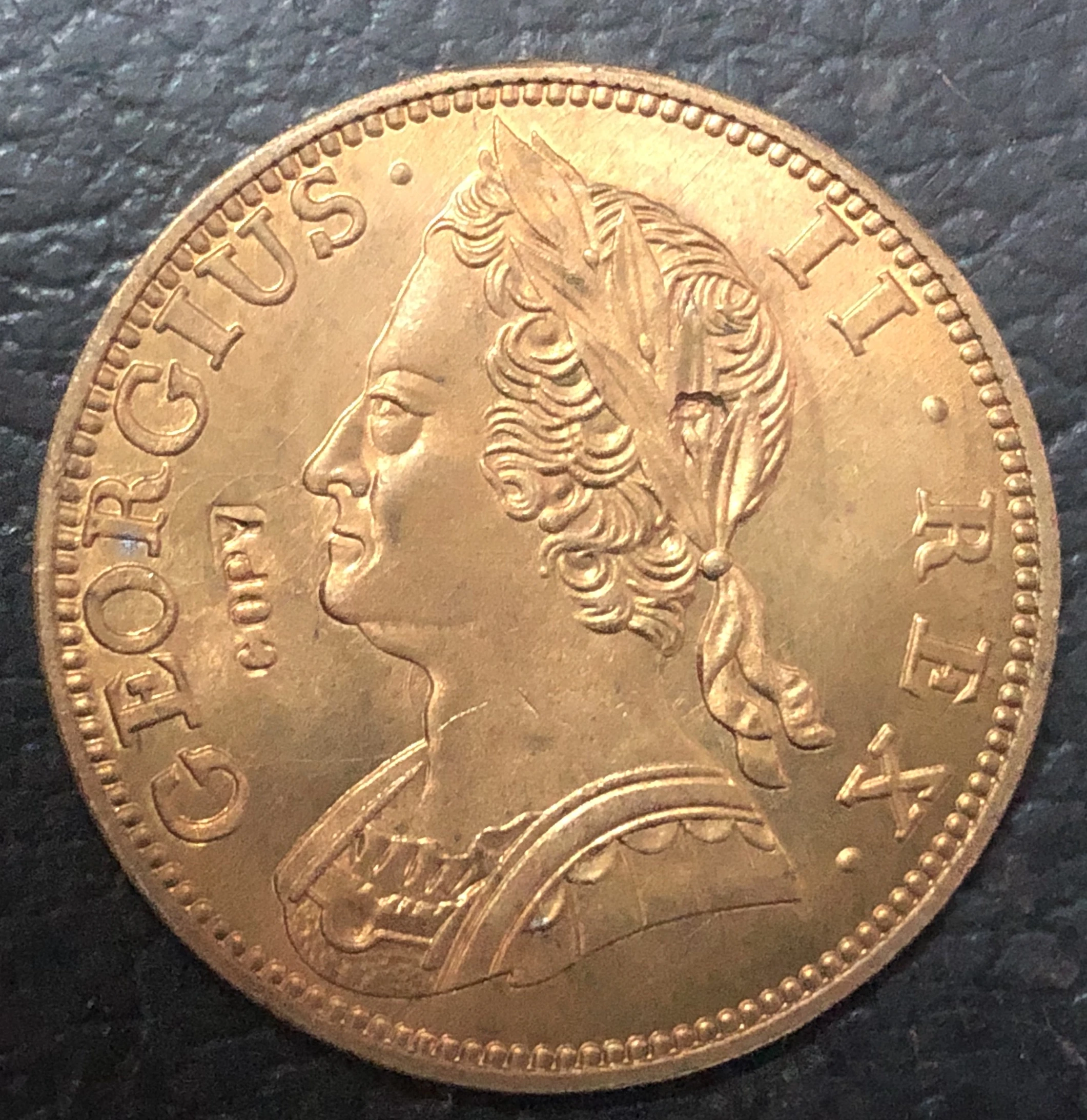 1742 Великобритания полпенни-Джордж II медная монета