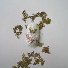 MS41 100 шт. цвета: золотистый, с милой бабочкой; деко Металлизированное украшение для ногтей Стикеры нейл-арта украшения Non-наклейка