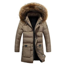 Parka Men 2016 New Men’s Winter Jackets Long Down Coat With Fur Hood Clothing Thick Warm Parkas Male Coat Big Size 3XL 50