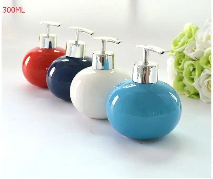 Керамический диспенсер для мыла для ванной комнаты, бутылка для лосьона, цветная глазурованная керамика, контейнер, бутылка для эмульсии, бутылка для душа, пресс, мыльница