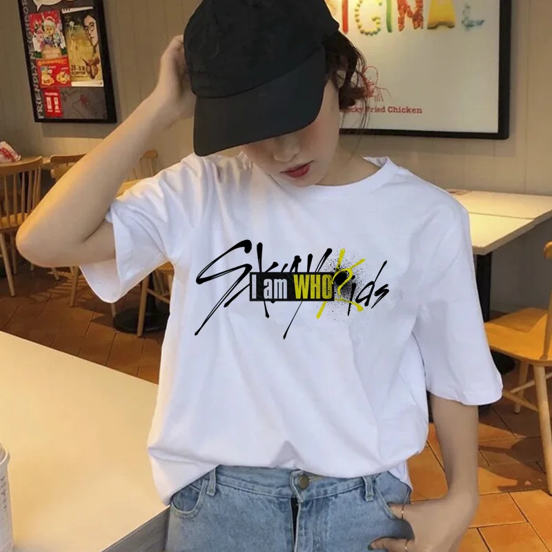 Женская футболка StrayKids, футболка с короткими рукавами, топы в стиле хип-хоп, Harajuku, футболка, топы, футболки в стиле хип-хоп, Женская Повседневная футболка - Цвет: 1739
