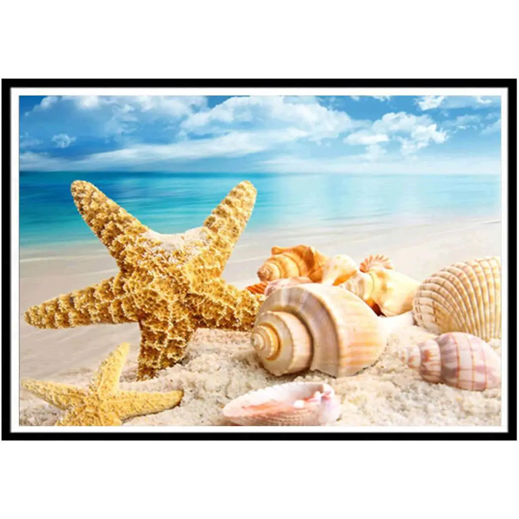 Горячие SaleDIY Seashell вышивка Пластиковые Стразы Алмаз как изображение современный
