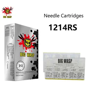 

BIGWASP 1214RS Tattoo Needle Cartridges #12 Standard (0.35mm) 14 Round Shader (14RS) for Cartridge Tattoo Machines & Grips 20Pcs