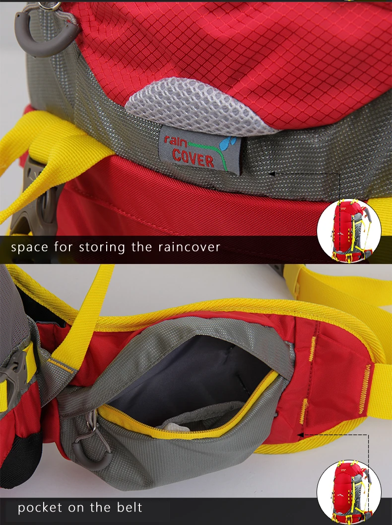 Creeper бренд профессиональный рюкзак водонепроницаемый дышащий 55L на открытом воздухе рюкзак для кемпинга Туризм