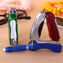 5 шт./партия, шариковая ручка, канцелярские принадлежности, машинка для стрижки ногтей, многофункциональные складные ручки, кольцо для ключей, ручка для письма, подарки для детей и друзей, Papelaria