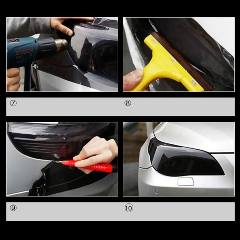 1 Roll Deep Grey Car Headlight Light Sticker Tint Vinyl Wrap Film Sheet 120cmx30cm Auto Brake Tail Lamp Sticker Color Change