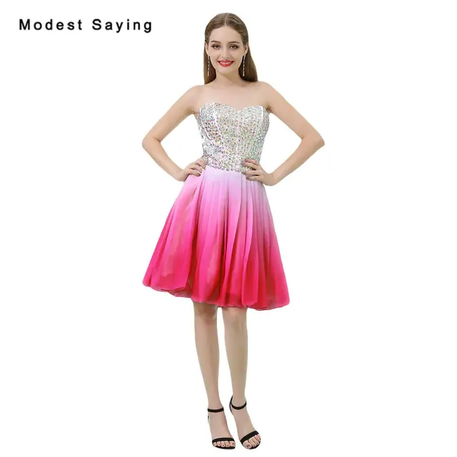 Pink Ombre Prom Dresses 2018