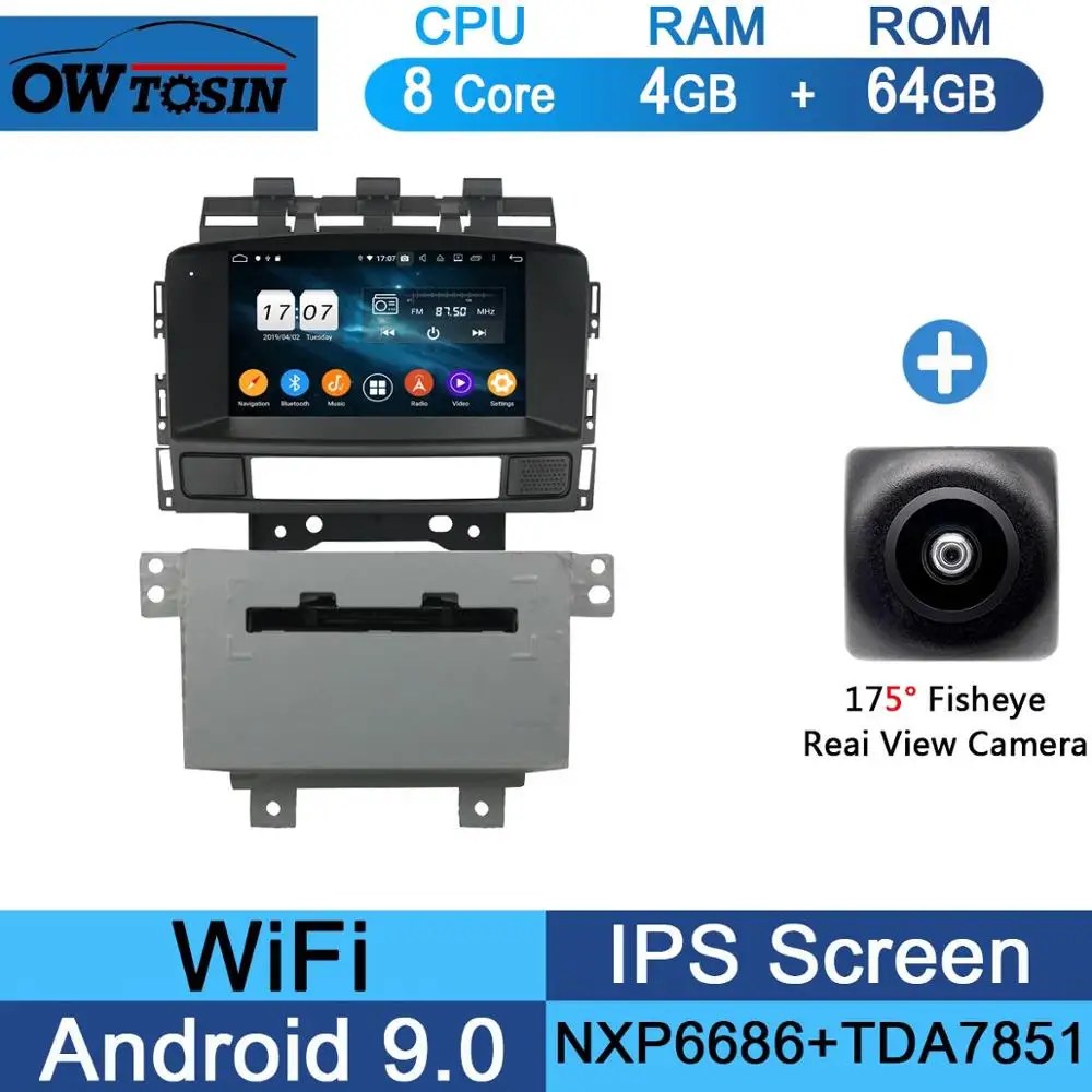 " ips 1024*600 8 ядерный 4 Гб ОЗУ+ 64 Гб ПЗУ Android 9,0 автомобильный dvd-плеер для Opel Astra J 2010 2011 2012 2013 CarPlay Parrot BT Радио - Цвет: 64G Fisheye Camera