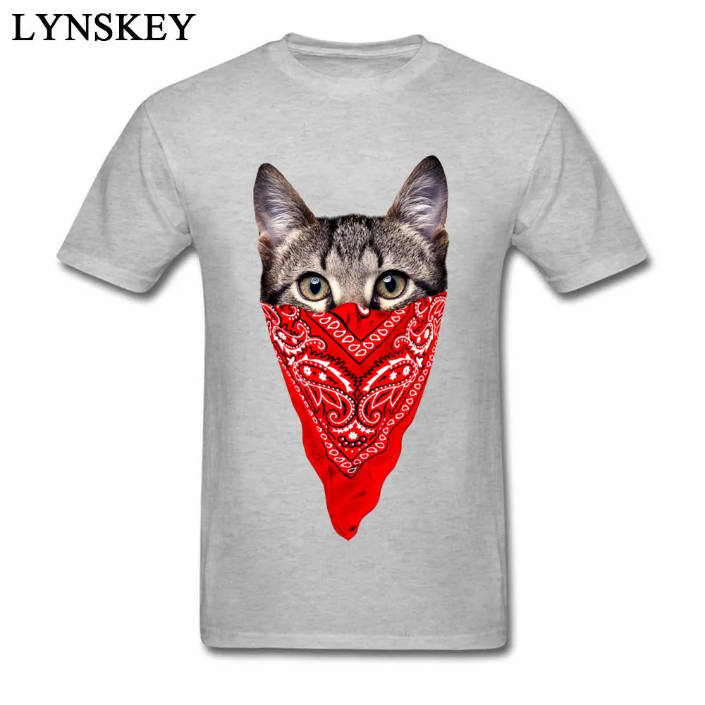 3D Printed Tops T Shirt for Men Hot Sale Summer/Fall Round Collar 100% Cotton Short Sleeve T-shirts Gangster Cat Printed Tee-Shirt Gangster Cat grey