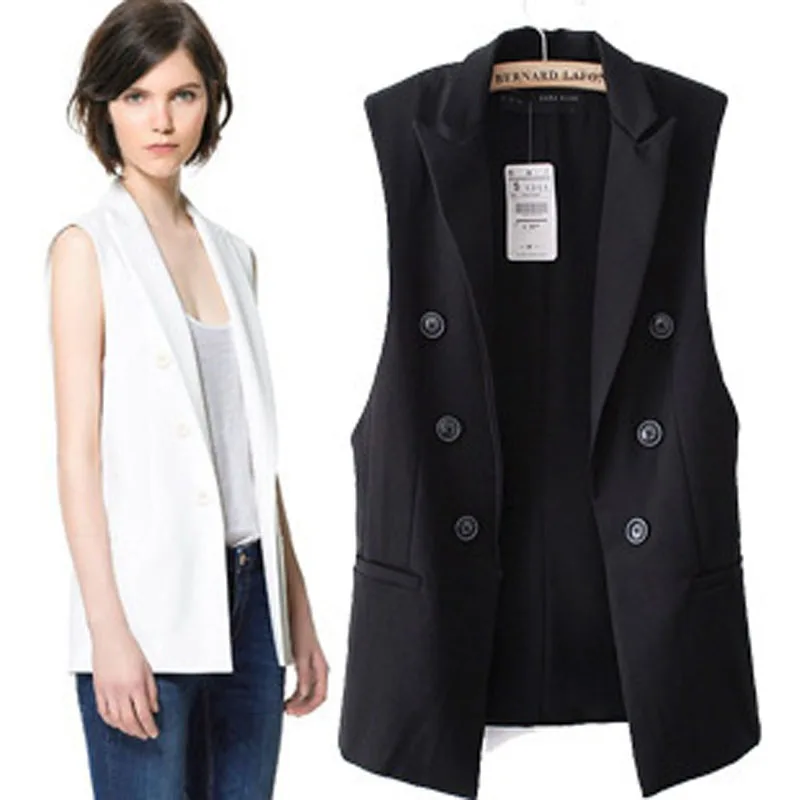 women vest coat 2016 New punk design Sleeveless spring