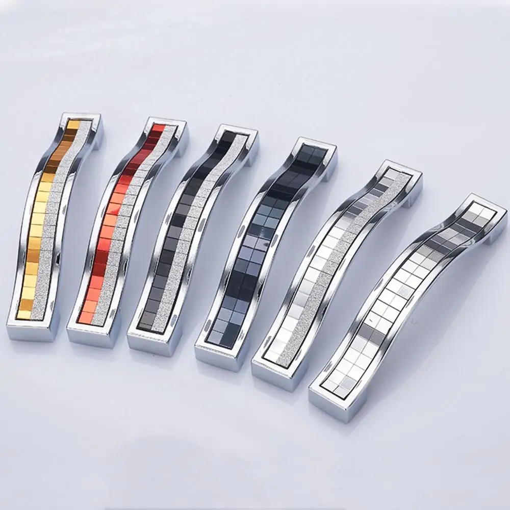 

Zinc Alloy Crystal Glass Handles Cupboard Pulls Drawer Knobs Kitchen Cabinet Handles Furniture Handle with Crystal Hardware