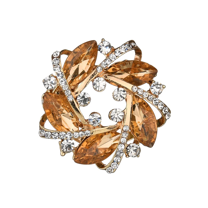 

MissCyCy Fashion Crystal Flowers Scarf Clip 2017 New Rhinestone Brooches for Women Luxurious Christmas Gift
