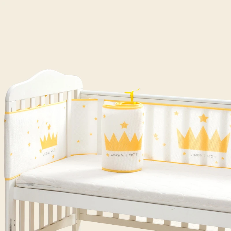 Воздухопроницаемые постельные принадлежности для новорожденных; сетчатая детская кроватка; Детская безопасность; защита для головы; детские вещи для весны и лета - Цвет: Crown