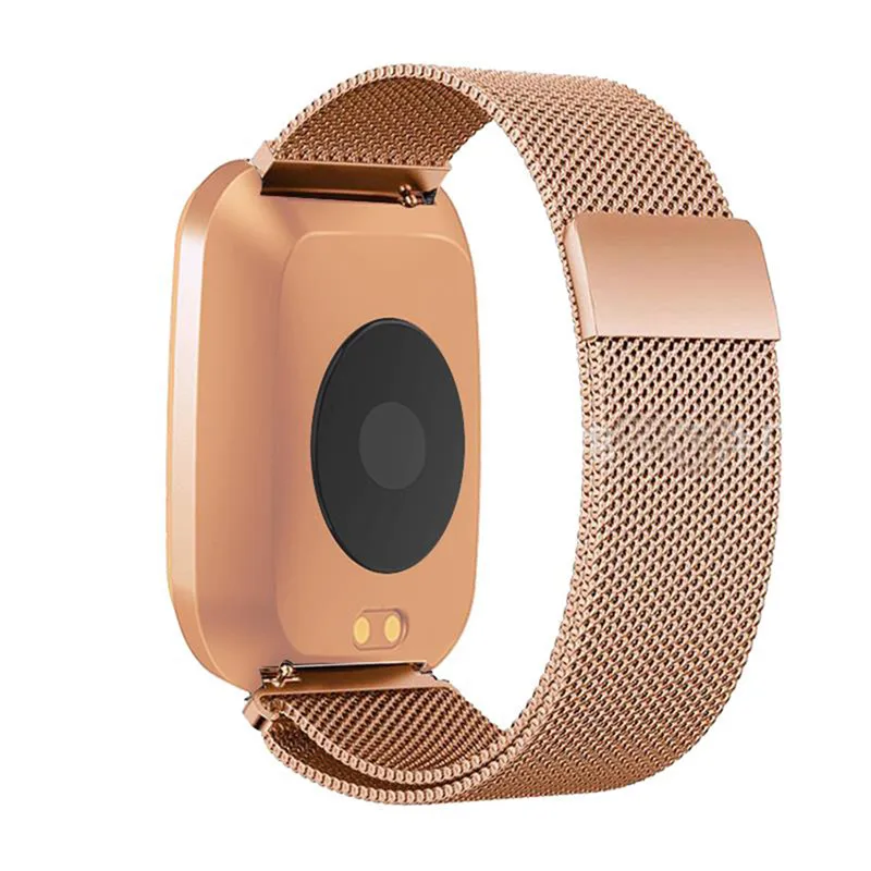 Золотой L18 Smartwatch пульсометр фитнес-трекер для мужчин и женщин Модный водонепроницаемый смарт-браслет для Android IOS - Цвет: Золотой