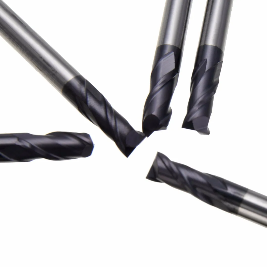 5pcs 2 Flute Slot End Mill 6mm Diameter Solid Carbide Tungsten Coating CNC Milling Cutter Set