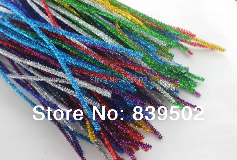 200PCS Multicolor Mixed Glitter Plush Wire Flexible Flocking Craft
