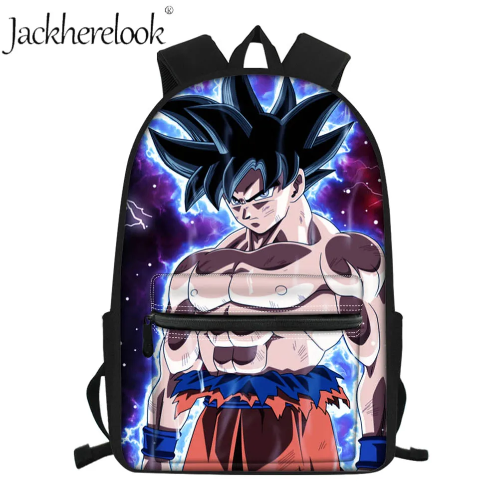 

Jackherelook School bags For Teen Boys Kids Cool Dragon Ball Anime Print Men Large Hot Cartoon School Backpacks Mochila Escolar
